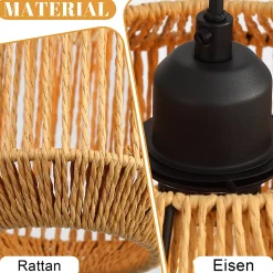 ZMH Suspension Table à Manger Vintage Noir 3 Flammes Lamp E27 Salon (ampoule Non Incluse)