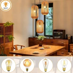 ZMH Suspension Table à Manger Vintage Noir 3 Flammes Lamp E27 Salon (ampoule Non Incluse)