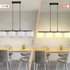 ZMH Suspension Vintage Longue Abat-jour En Papier 4 Lumières (sans Ampoule)