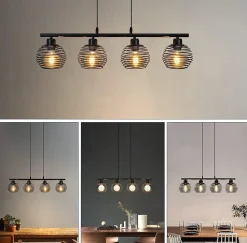 ZMH Suspensions Vintage Noire E27 Rétro Sans Ampoule