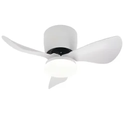 ZMH Ventilateur Plafond LED 70cm 23W Blanc Dimmable Télécommande 6 Vitesses Été/Hiver